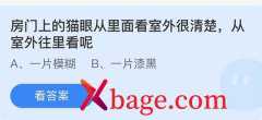 蚂蚁庄园：房门上的猫眼从里面看室外很清楚从