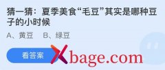 蚂蚁庄园：夏季美食毛豆其实是哪种豆子的小时