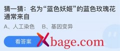 蚂蚁庄园：名为蓝色妖姬的蓝色玫瑰花通常来自
