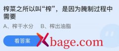 <b>蚂蚁庄园：榨菜之所以叫榨是因为腌制过程中需</b>