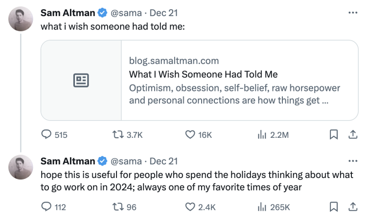 比你领先还比你卷!年底的 Sam Altman 还在四处搞钱,疯狂搞人