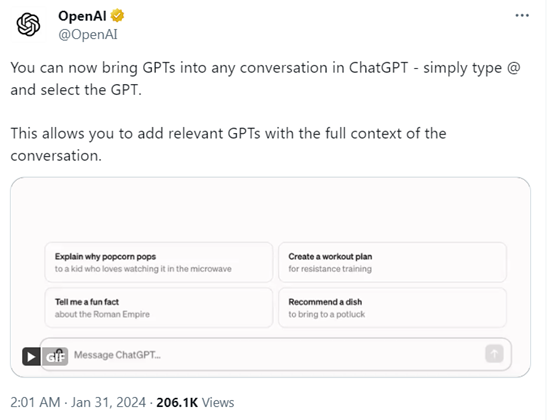 ChatGPT可与自定义GPTs一起使用,智能AI代理时代来啦!