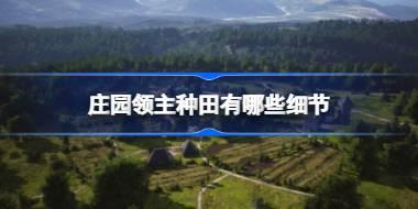 庄园领主种田有哪些细节 庄园领主种田细节介绍