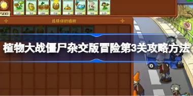 植物大战僵尸杂交版冒险第3关怎么打 植物大战僵尸杂交版冒险第3关攻略方法