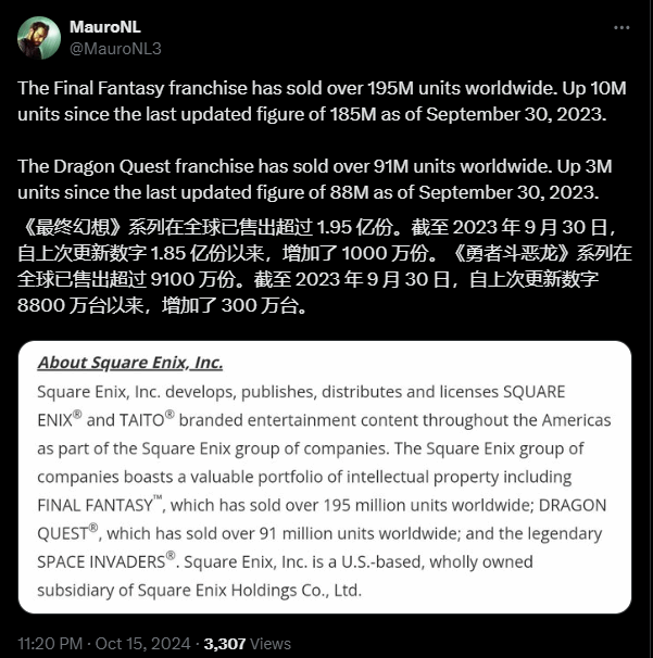 10月16日游戏早报：育碧爆发无限期罢工！《最终幻想》系列销量超1.95亿